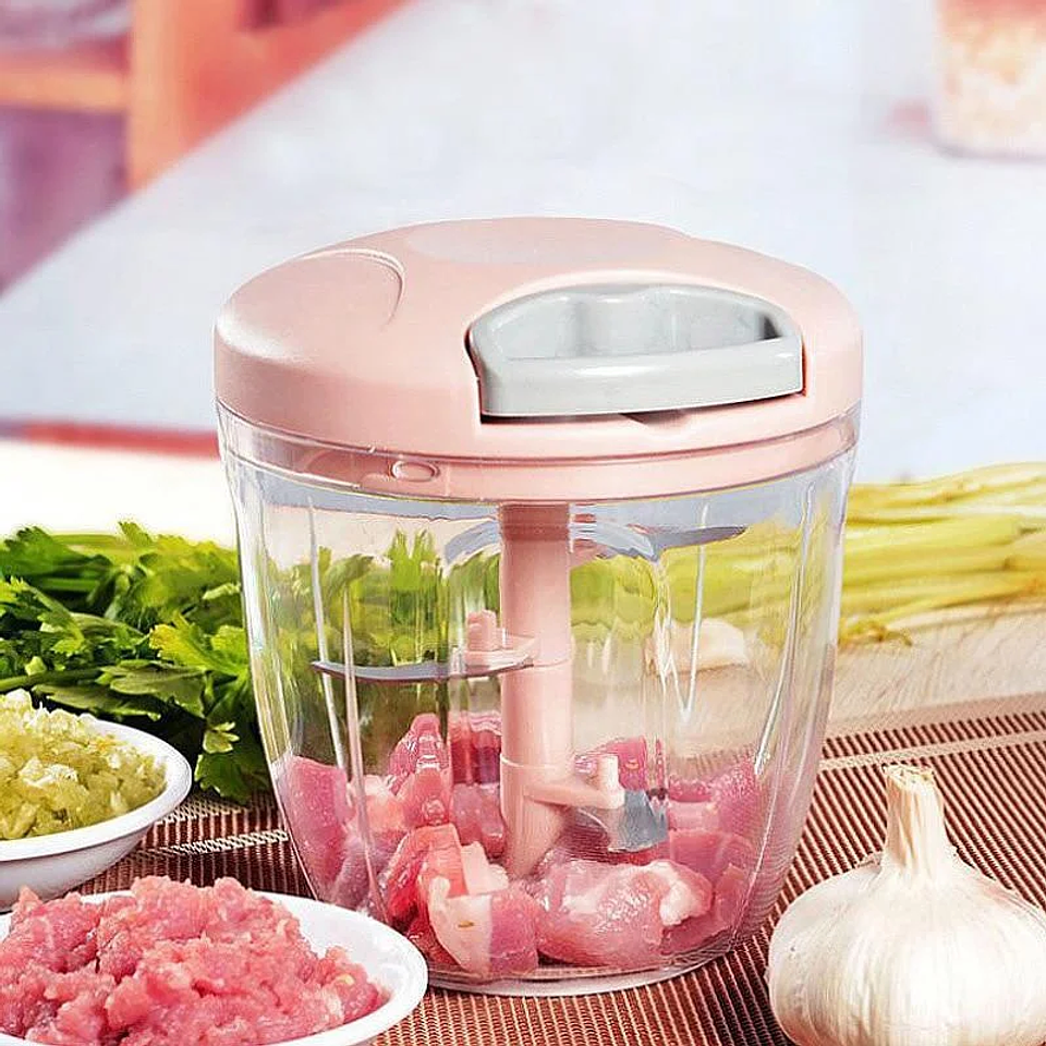 Manual Pull-String Food Chopper & Mincer | 500ml/900ml Garlic Crusher & Vegetable Cutter 17