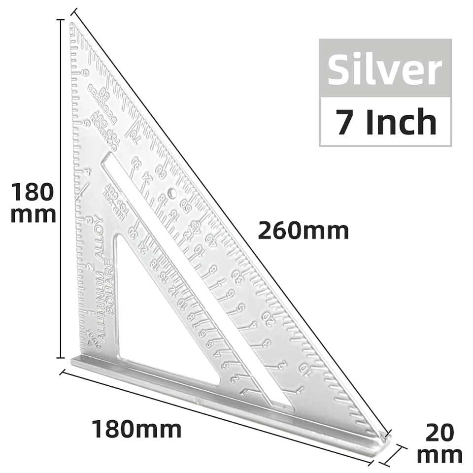 7-Inch Aluminium Alloy Triangle Ruler | Professional Woodworking Square Tool 22
