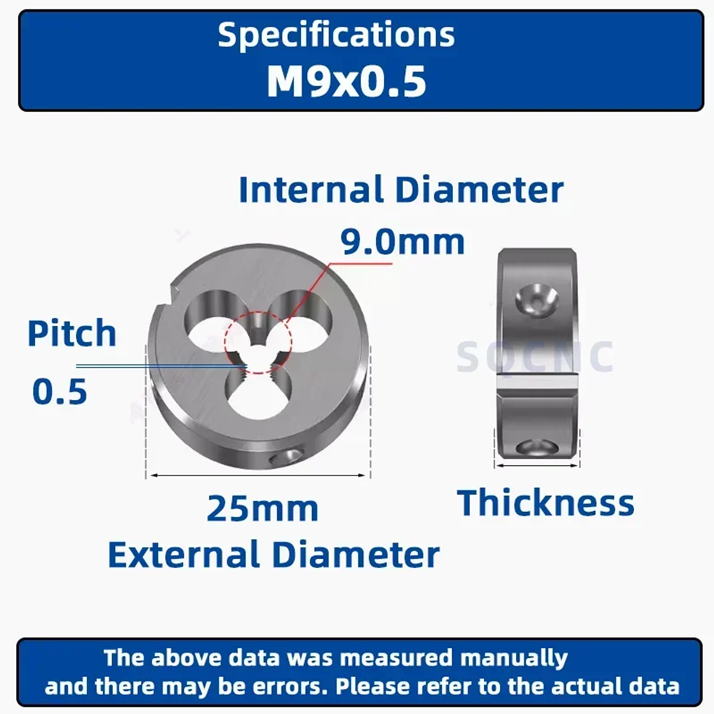 ExactBit Right Hand Metric Thread Die | High-Strength M1-M16 Metal Thread Tool 30