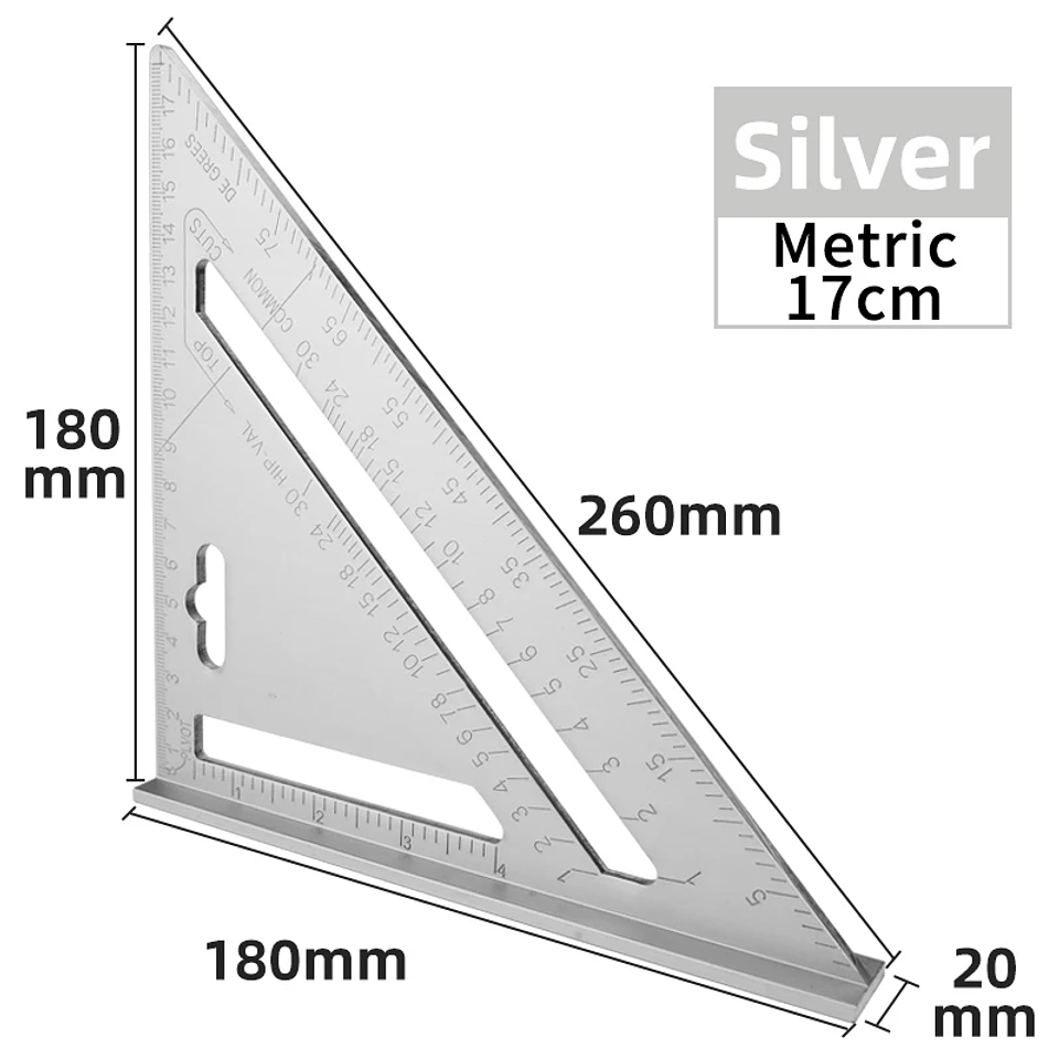 7-Inch Aluminium Alloy Triangle Ruler | Professional Woodworking Square Tool 24