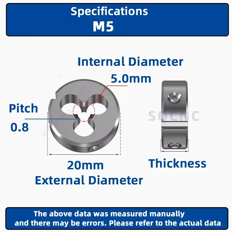 ExactBit Right Hand Metric Thread Die | High-Strength M1-M16 Metal Thread Tool 33