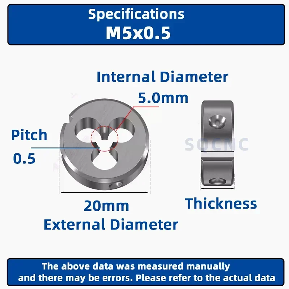 ExactBit Right Hand Metric Thread Die | High-Strength M1-M16 Metal Thread Tool 34