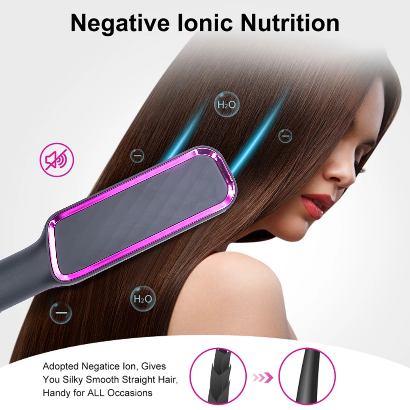 Negative Ion Hair Straightening Brush | Anti-Scalding Electric Hot Comb with PTC Heating 28