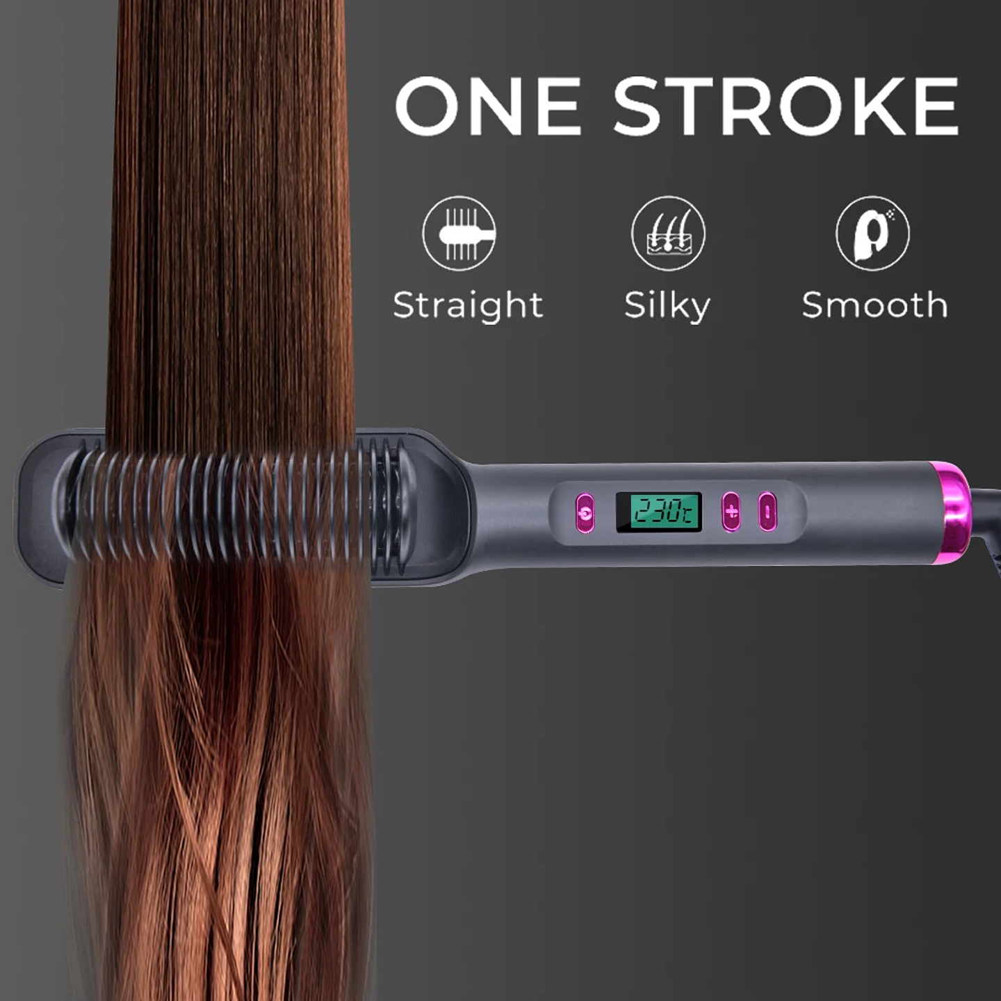 Negative Ion Hair Straightening Brush | Anti-Scalding Electric Hot Comb with PTC Heating 30