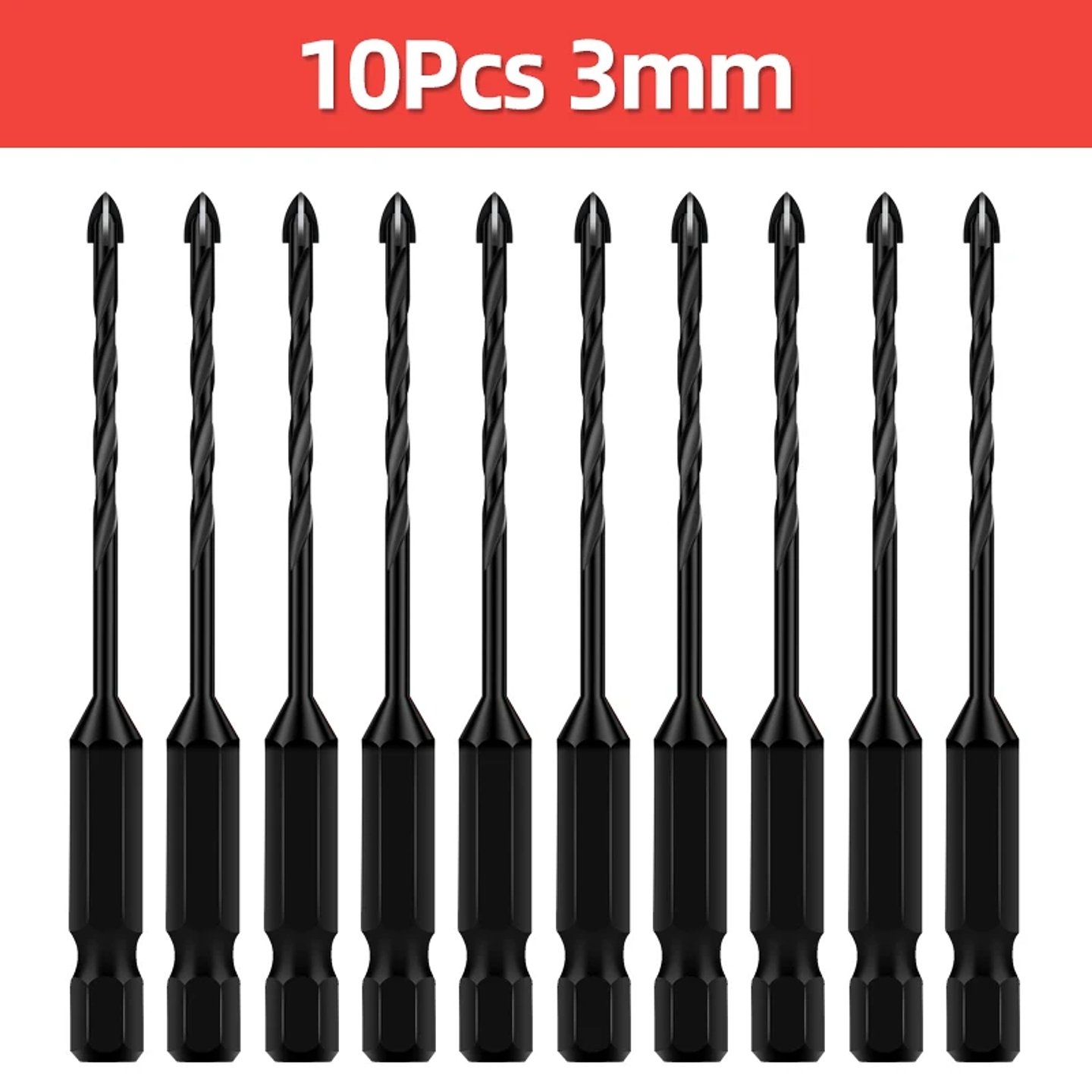 Hex Drill Bit Set for Tile, Glass, and Concrete 37