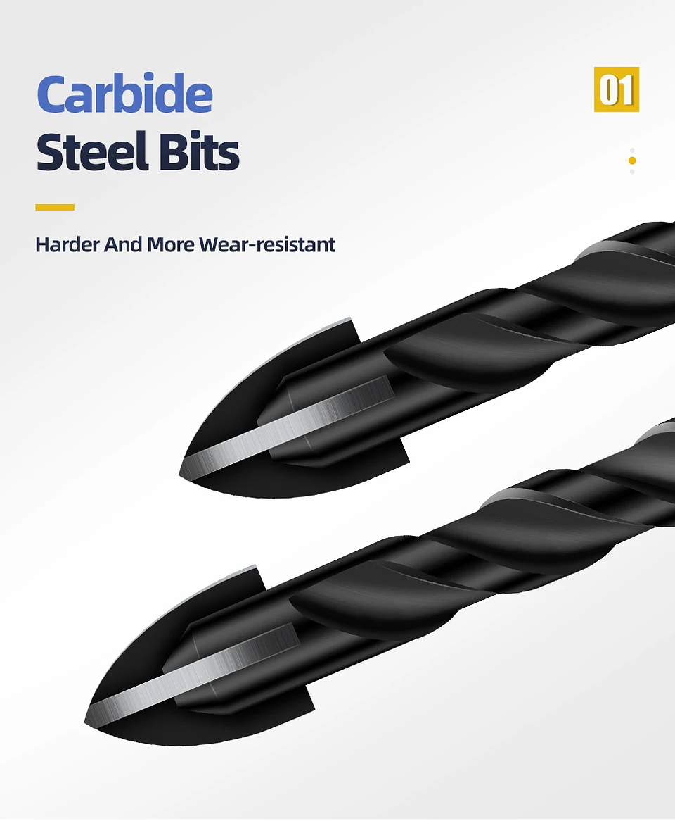 Hex Drill Bit Set for Tile, Glass, and Concrete 40