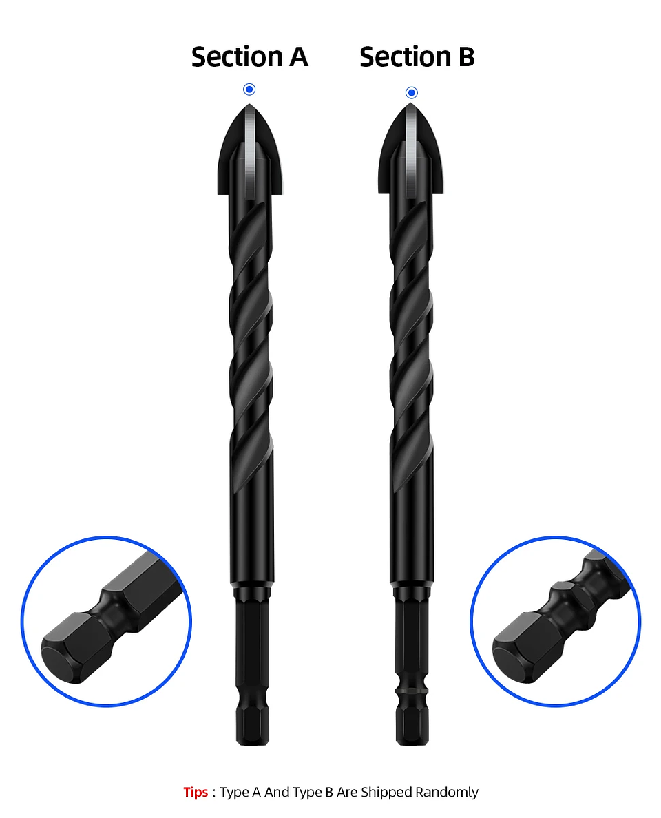 Hex Drill Bit Set for Tile, Glass, and Concrete 46
