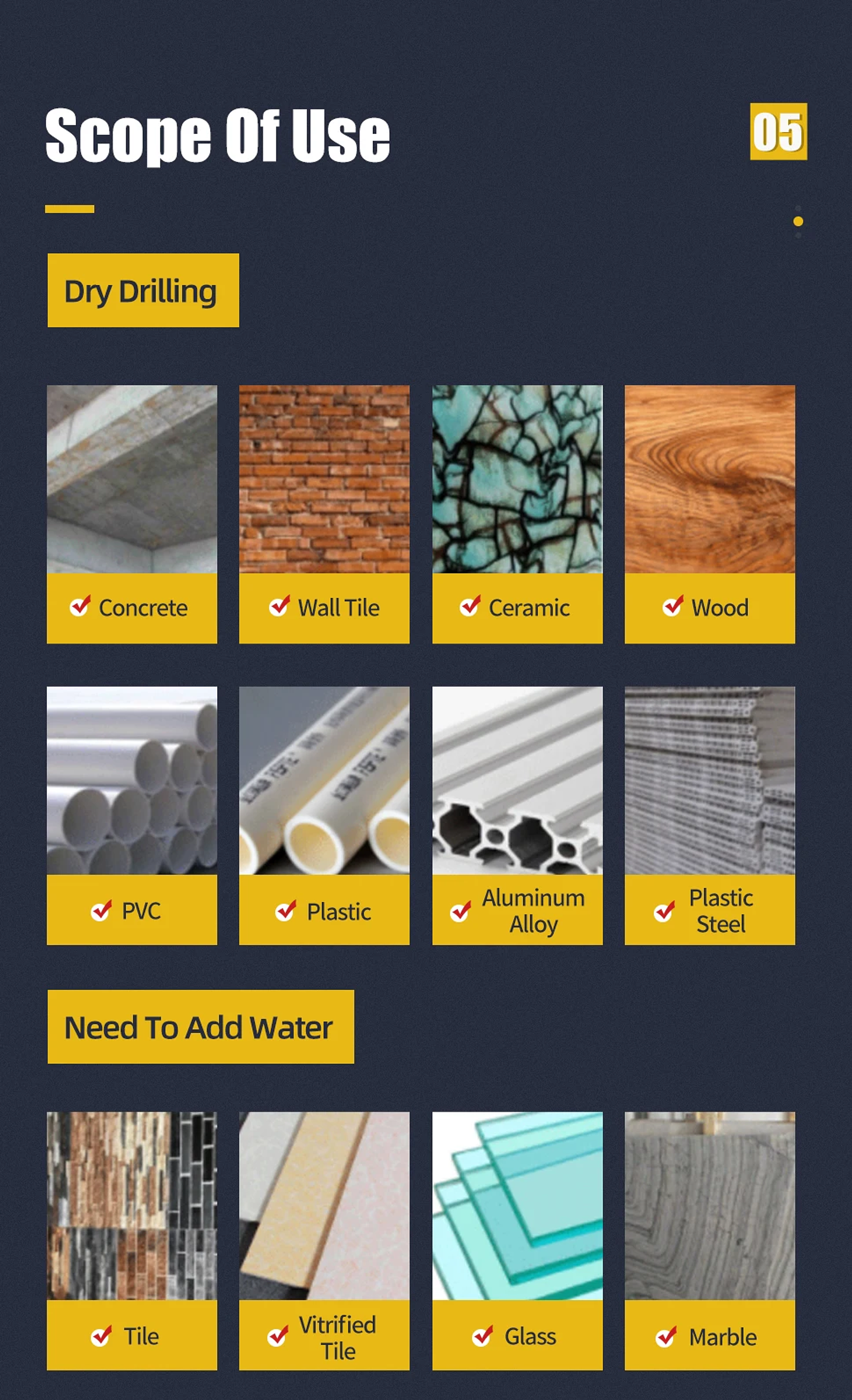 Hex Drill Bit Set for Tile, Glass, and Concrete 47