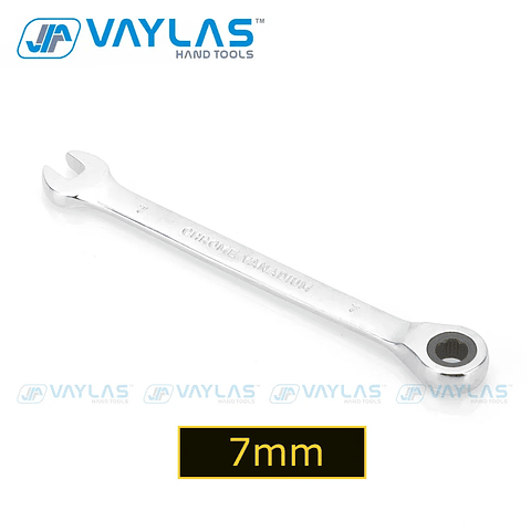 7mm Precision Ratchet Wrench | 72-Tooth Fixed Head Spanner | Mirror Polished Chrome Vanadium Steel