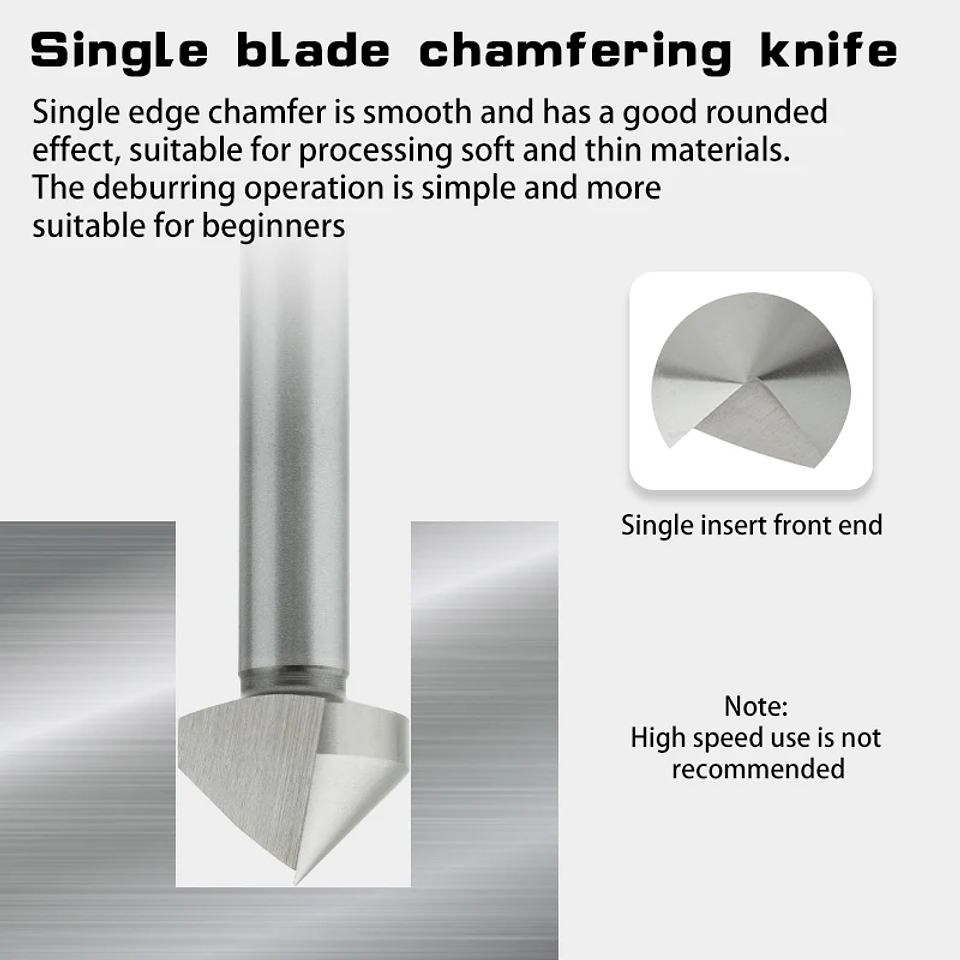 High-Speed Steel 90-Degree Chamfer Drill Bit | Straight Shank 1/3 Flute Countersink & Deburring Tool 5