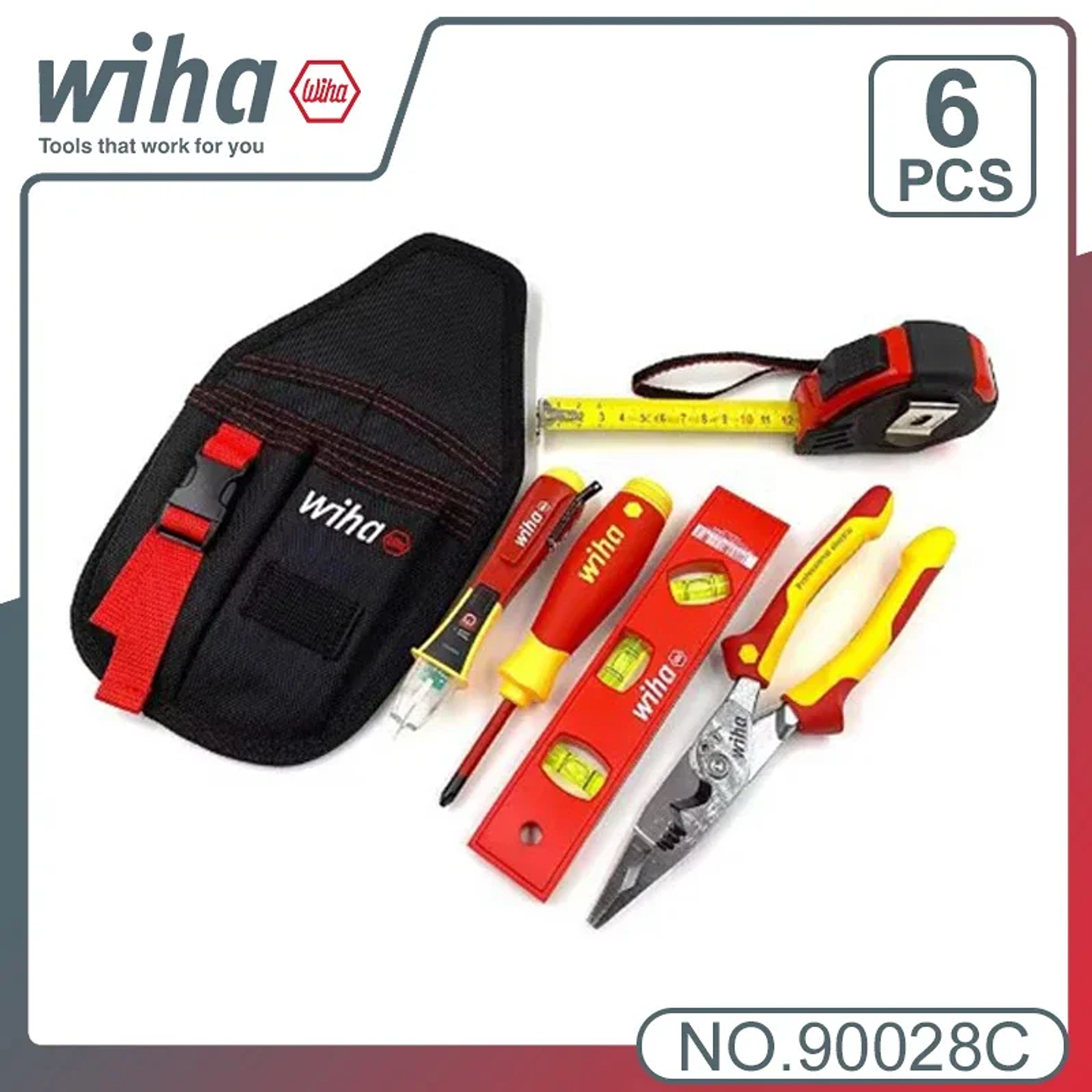 90028C Professional Electrician’s 6-in-1 Insulated Tool Kit | Heavy-Duty Belt Pouch Set 1