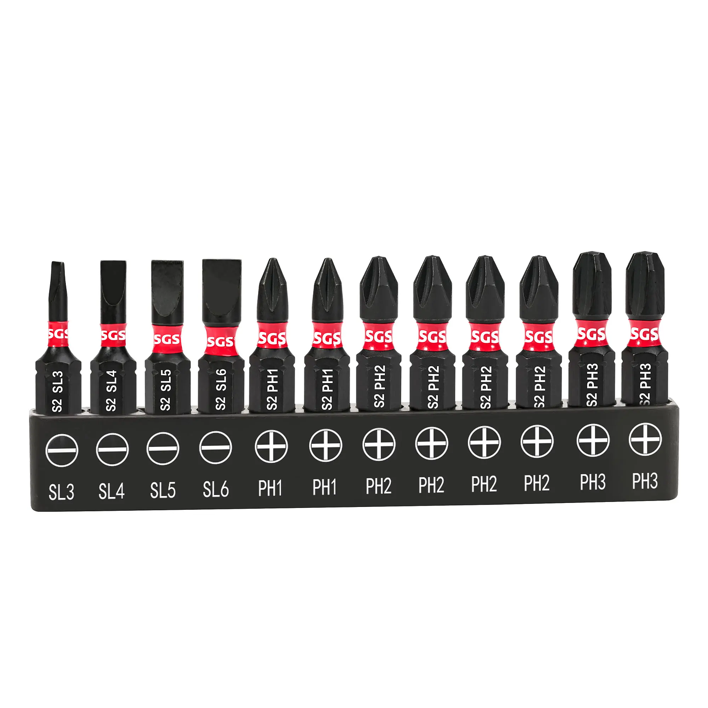 12-Piece Impact Screwdriver Bit Set | SL/PH S2 Alloy Steel Tips | High-Torque Magnetic Bits for Power Tools 3