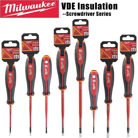 Insulated Screwdriver Series | PH/Slotted 1000V Certified Hand Tools | Industrial-Grade Three-Contact Rubber Grip