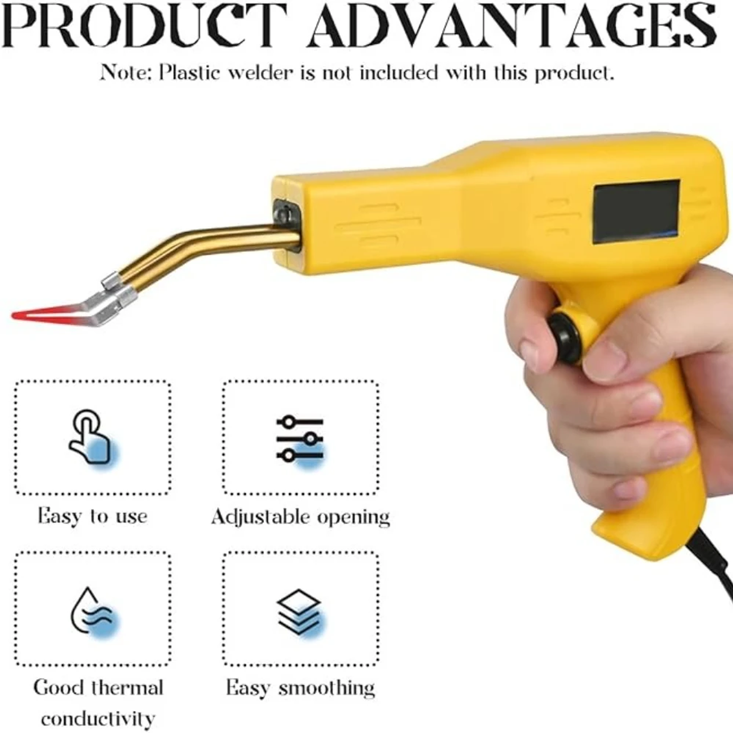 45-Degree Elbow Plastic Smoothing Tip | Adjustable Welding Repair Head for Soldering Irons 2