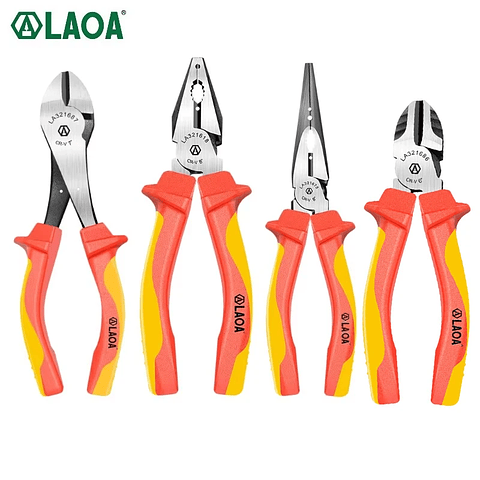 Insulated Pliers Series | 1000V High-Voltage Resistant Combination, Diagonal & Needle Nose Pliers | Professional Electrician Tools