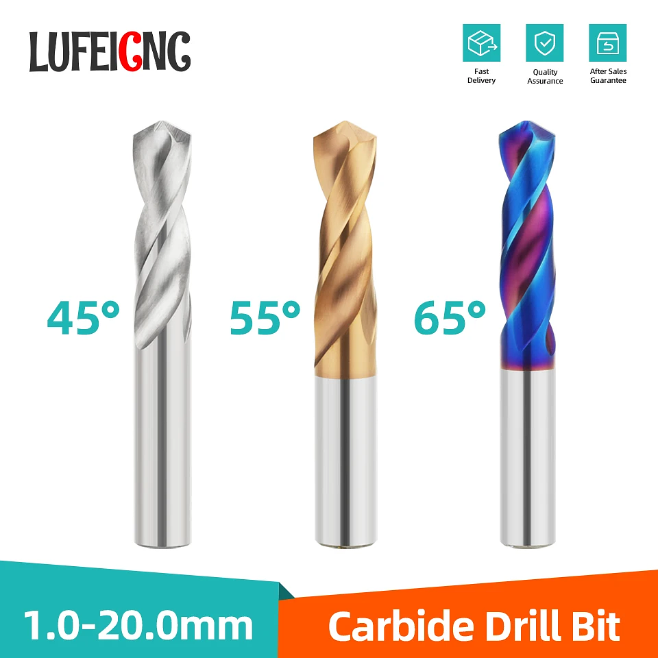 Solid Carbide Twist Drill Bit | Tungsten Steel Drills for CNC Lathe & Metalworking | HRC45/55/65 | 0.5mm–20.0mm 1