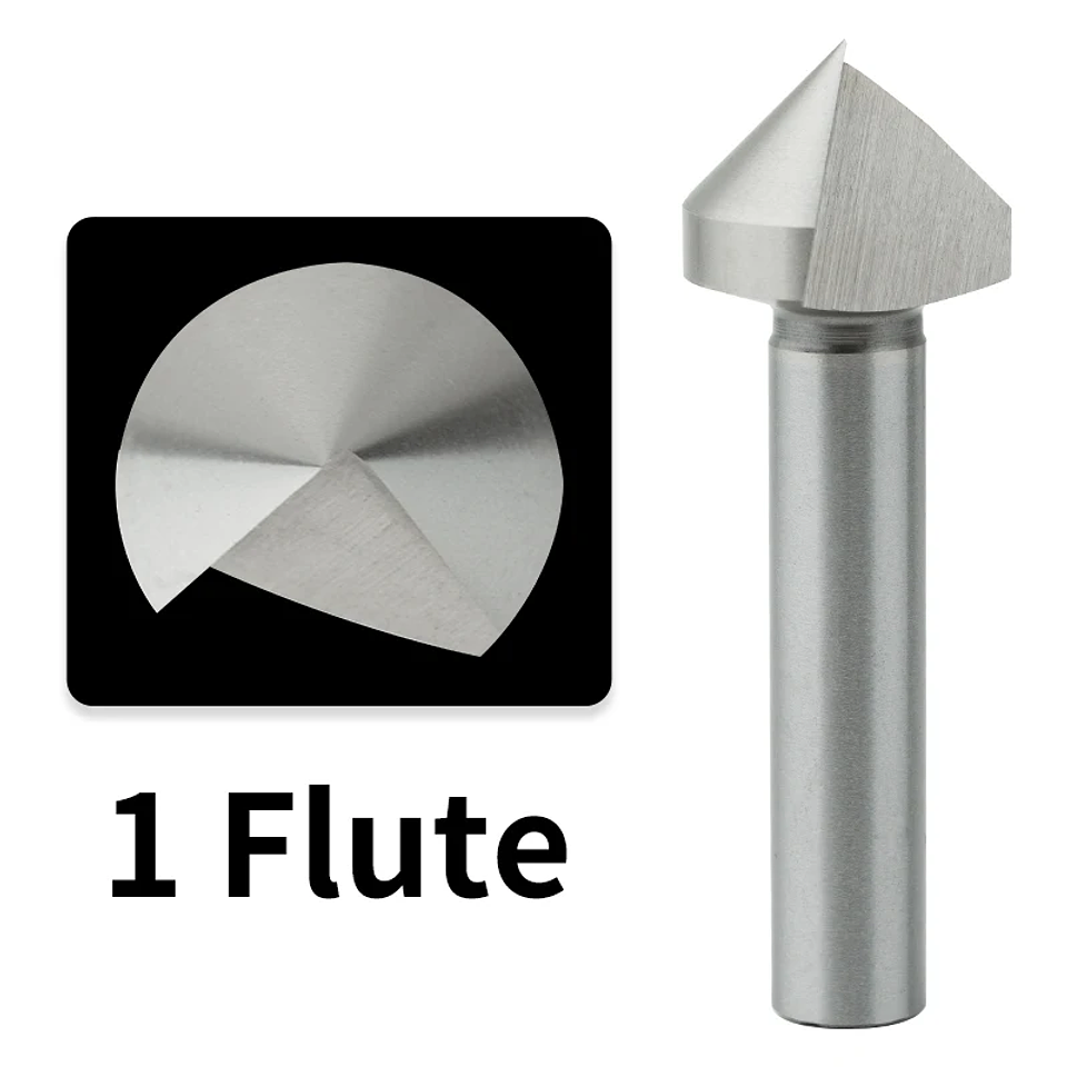 High-Speed Steel 90-Degree Chamfer Drill Bit | Straight Shank 1/3 Flute Countersink & Deburring Tool 8