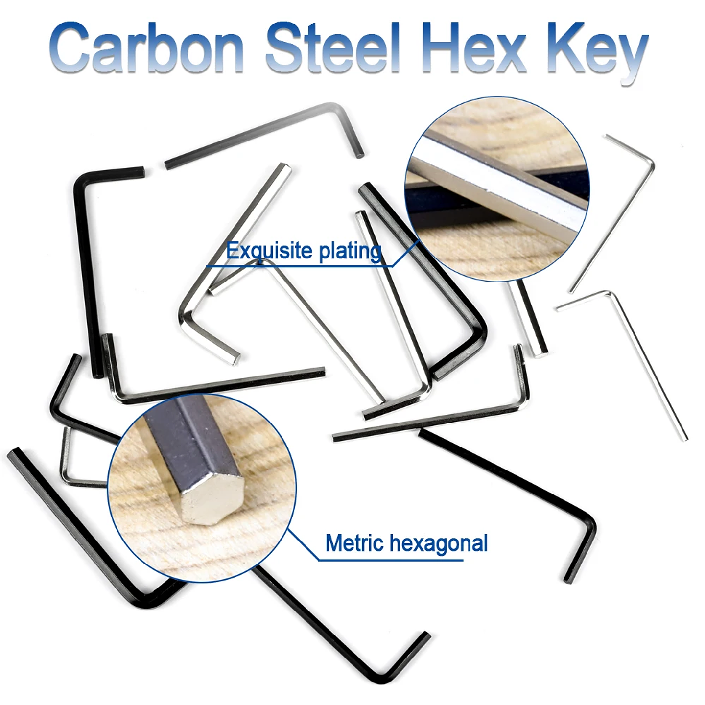 L-Shaped Hex Key Allen Wrench Set | Carbon Steel 0.9mm–8mm Double-End Hexagon Tool 2