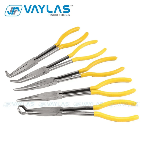Vaylas 11" Long Reach Needle Nose Pliers | 0° 25° 45° 90° & O-Shape Tips