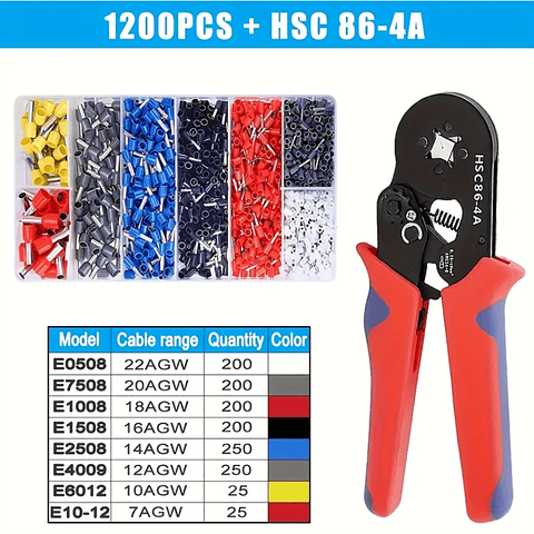 HSC8 6-4 Ferrule Crimper | 0.25-10mm² Self-Adjusting Plier