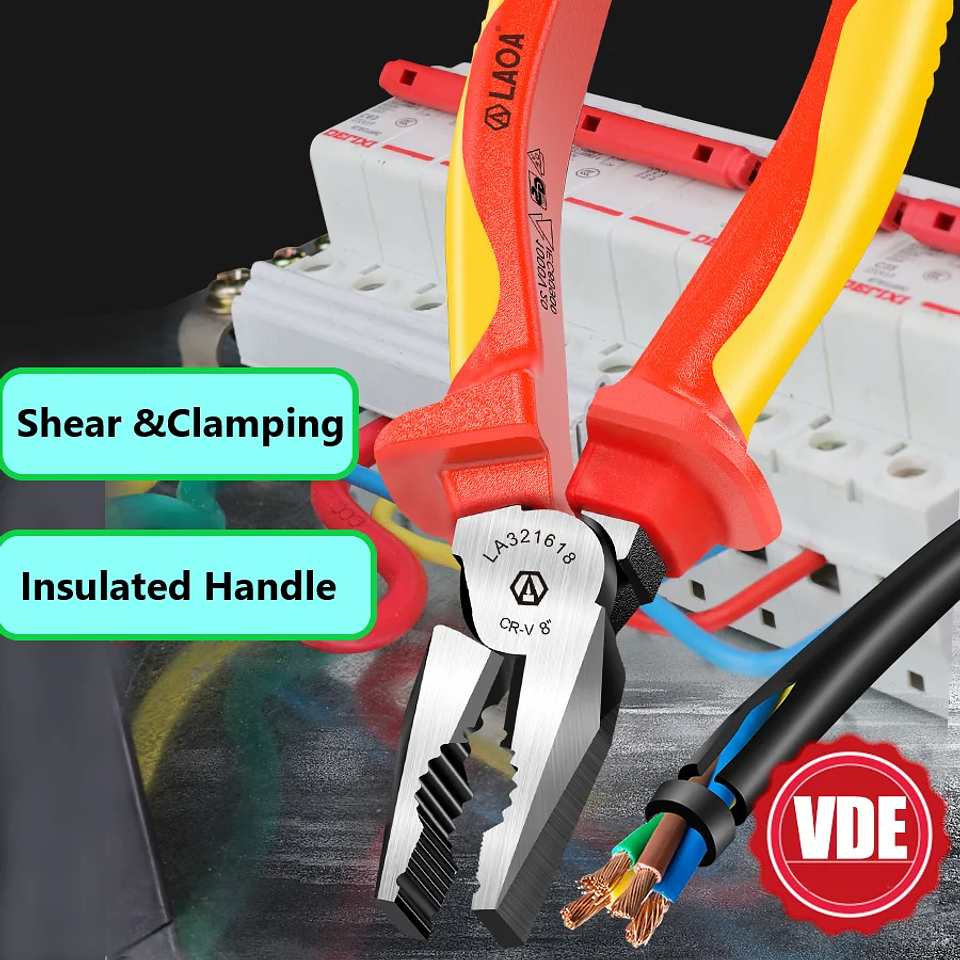 Insulated Pliers Series | 1000V High-Voltage Resistant Combination, Diagonal & Needle Nose Pliers | Professional Electrician Tools 2