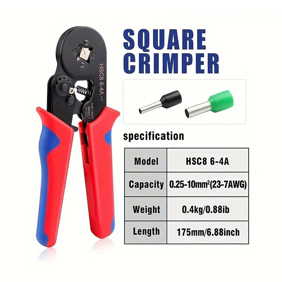 HSC8 6-4 Ferrule Crimper | 0.25-10mm² Self-Adjusting Plier 2