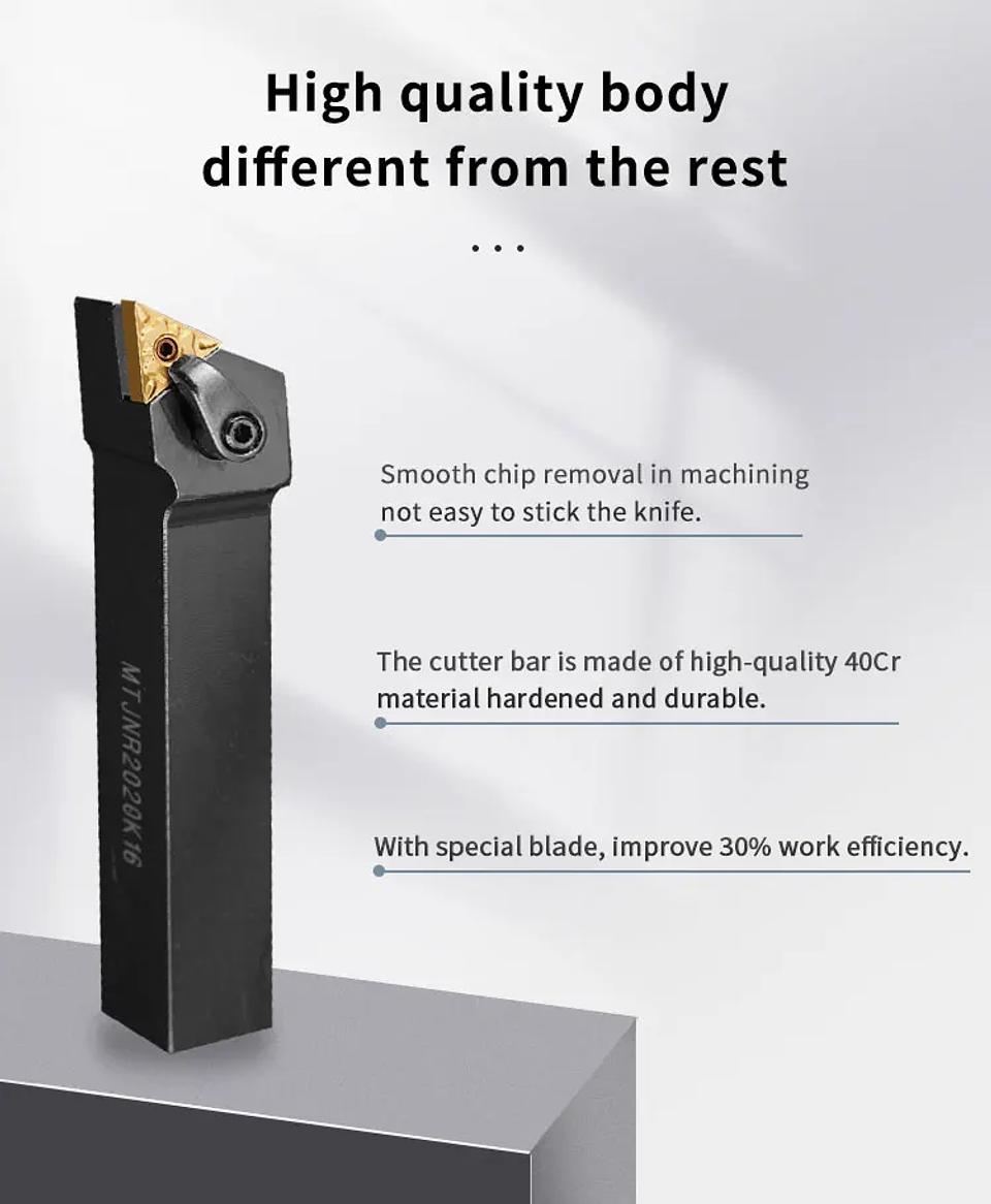 External Turning Tool Holder Set | TNMG16 Carbide Inserts Lathe Cutting Tool Kit 10