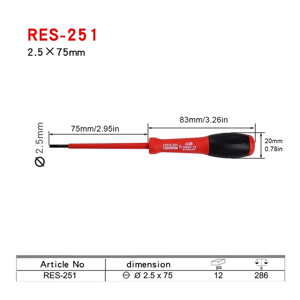 1000V VDE Insulated Screwdriver | Professional Electrician Repair Tool | Slotted & Phillips PH2 13
