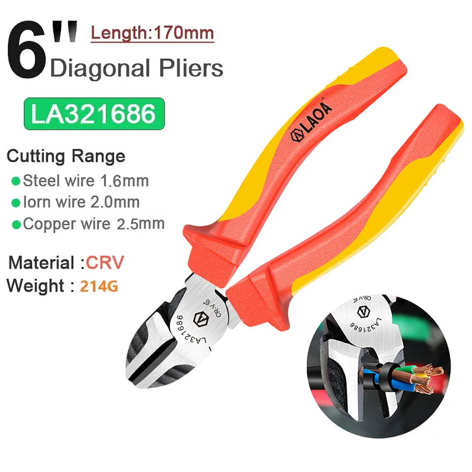 Insulated Pliers Series | 1000V High-Voltage Resistant Combination, Diagonal & Needle Nose Pliers | Professional Electrician Tools 7