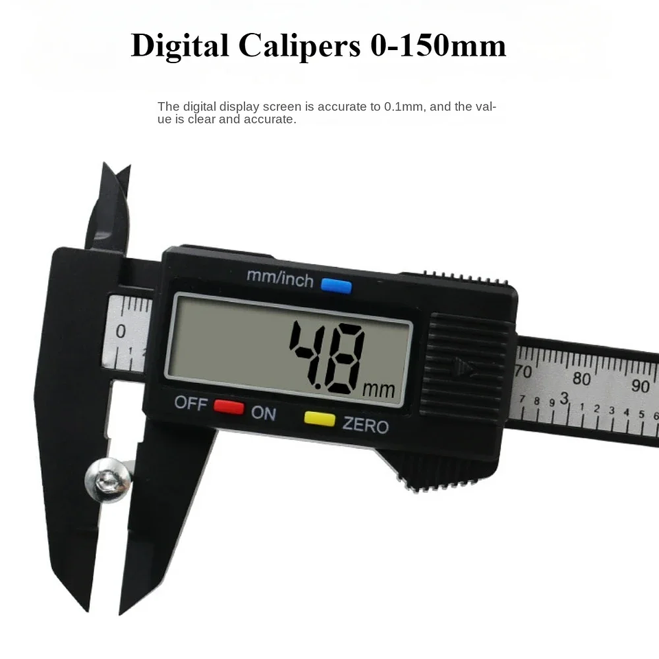 150mm Digital Electronic Caliper | Carbon Fiber Micrometer Tool 4