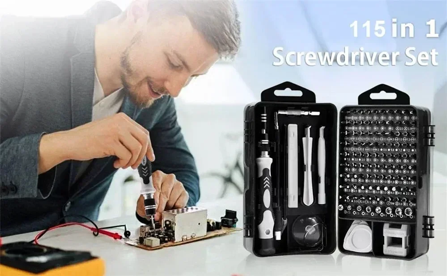 115-in-1 Precision Screwdriver Set | Professional Multi-Bit Tool Kit for PC, Mobile Phone & Electronics Repair 11