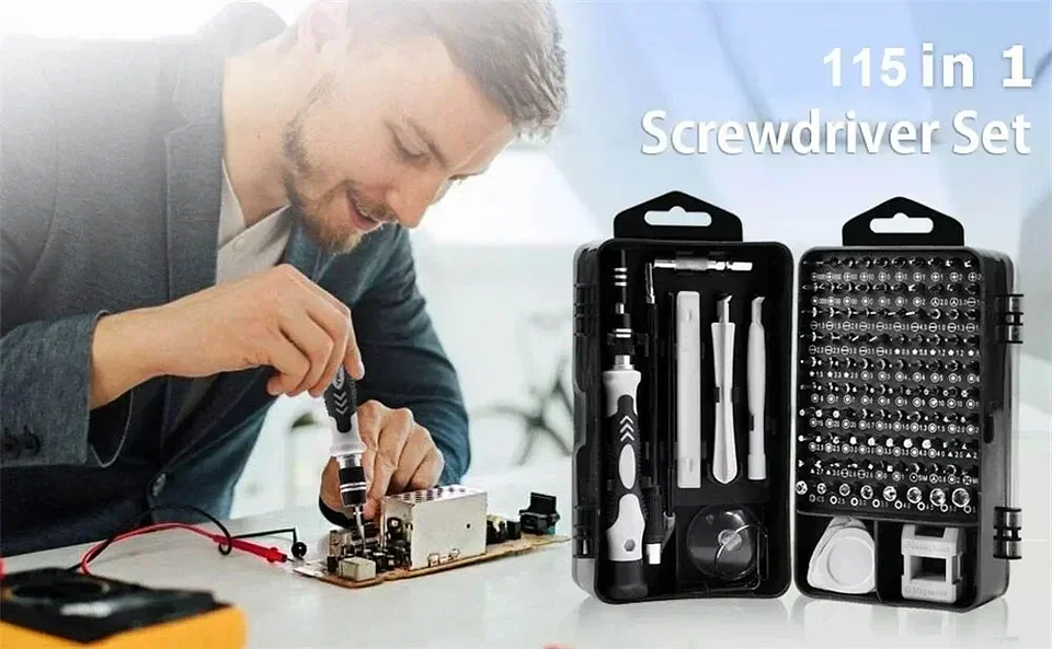 115-in-1 Precision Screwdriver Set | Professional Multi-Bit Tool Kit for PC, Mobile Phone & Electronics Repair 11