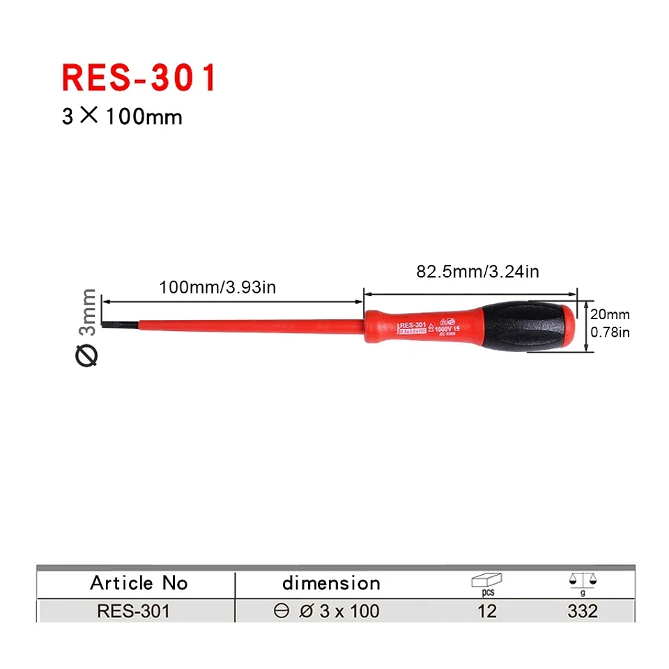 1000V VDE Insulated Screwdriver | Professional Electrician Repair Tool | Slotted & Phillips PH2 14