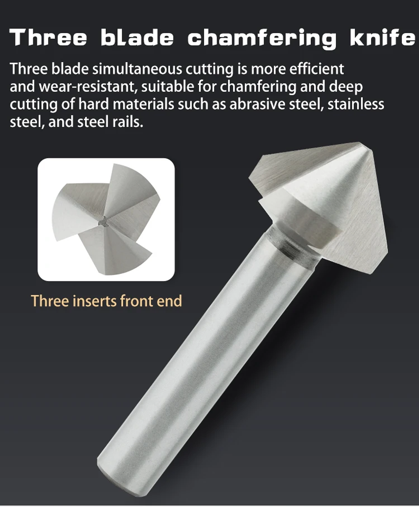 High-Speed Steel 90-Degree Chamfer Drill Bit | Straight Shank 1/3 Flute Countersink & Deburring Tool 15
