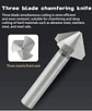 High-Speed Steel 90-Degree Chamfer Drill Bit | Straight Shank 1/3 Flute Countersink & Deburring Tool - thumbnail 15