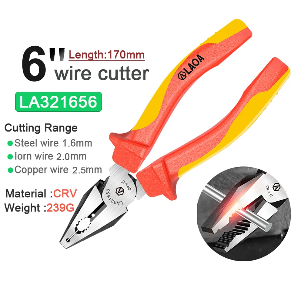 Insulated Pliers Series | 1000V High-Voltage Resistant Combination, Diagonal & Needle Nose Pliers | Professional Electrician Tools 11