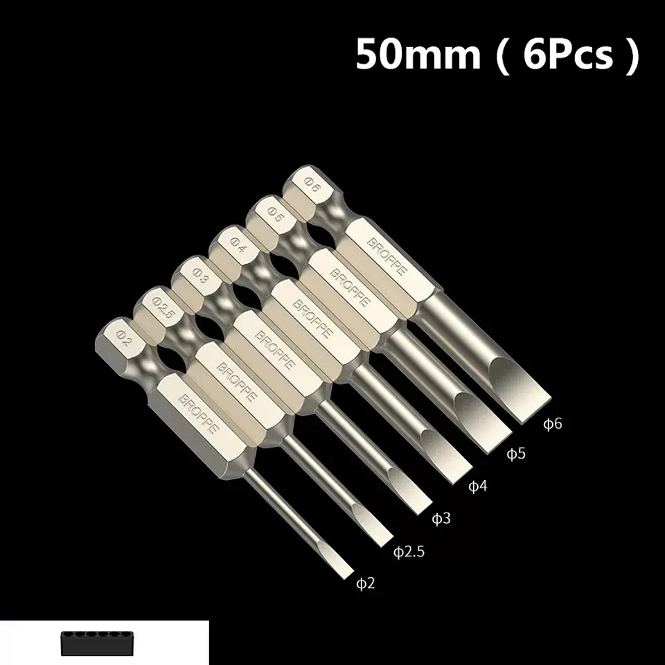 S2 Steel Magnetic Slotted Bits | 1/4