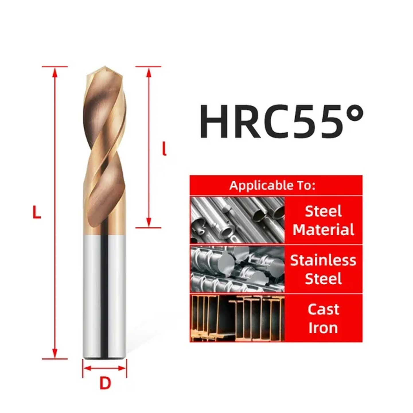 Solid Carbide Twist Drill Bit | Tungsten Steel Drills for CNC Lathe & Metalworking | HRC45/55/65 | 0.5mm–20.0mm 8