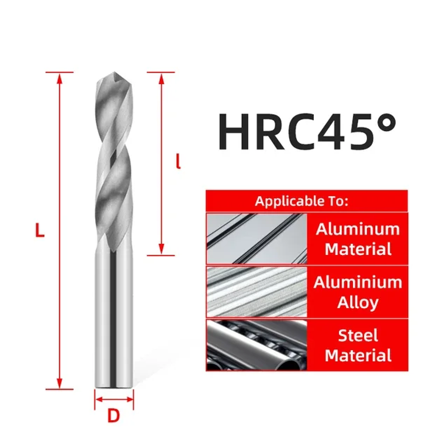 Solid Carbide Twist Drill Bit | Tungsten Steel Drills for CNC Lathe & Metalworking | HRC45/55/65 | 0.5mm–20.0mm 9