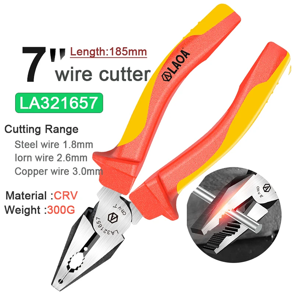Insulated Pliers Series | 1000V High-Voltage Resistant Combination, Diagonal & Needle Nose Pliers | Professional Electrician Tools 13