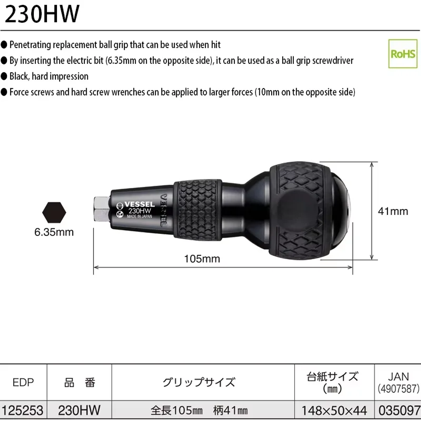 Ball Grip Impact Screwdriver Set | Interchangeable High-Torque Driver with 12° Rotation Function 17
