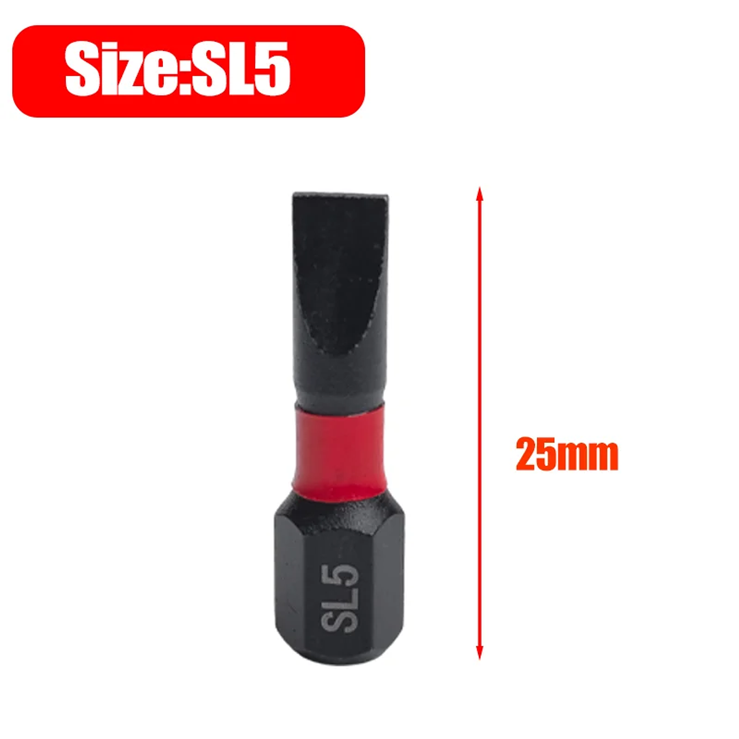 S2 Steel Slotted Impact Driver Bits | SL3–SL7 Magnetic Flat-Head Screwdriver Bit Set | High-Torque Precision Tips 10