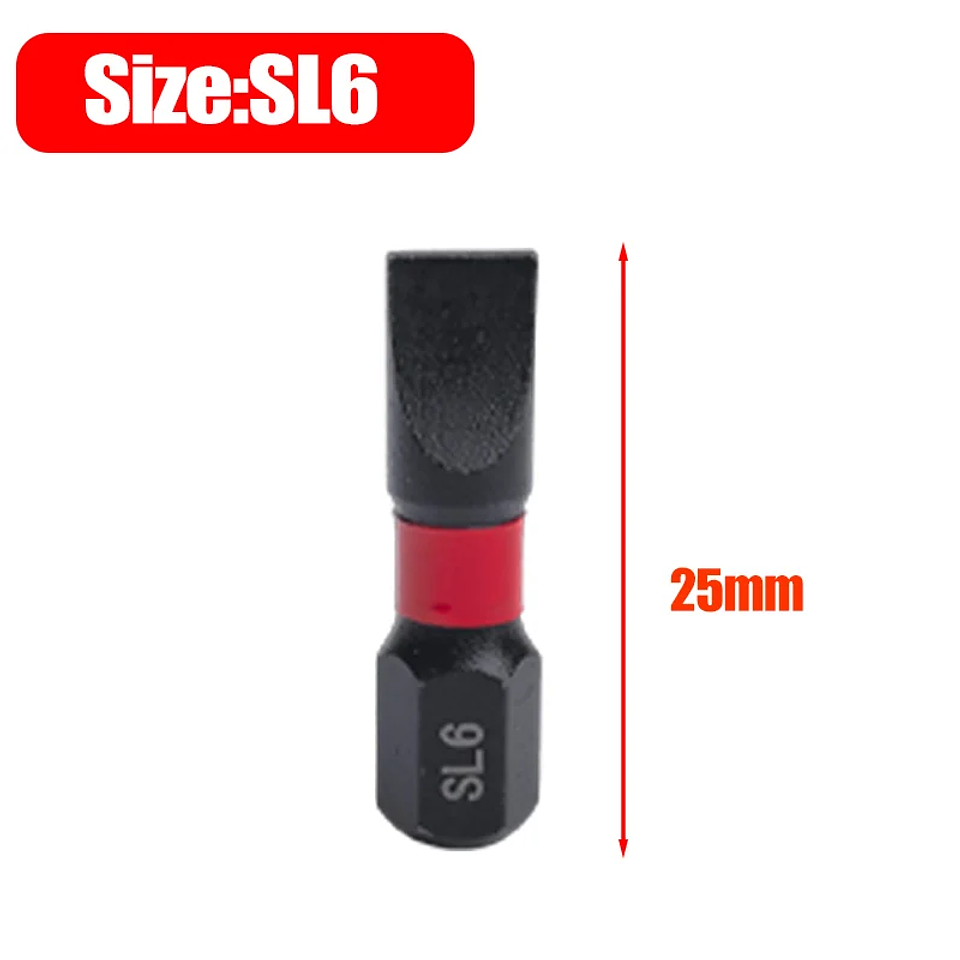 S2 Steel Slotted Impact Driver Bits | SL3–SL7 Magnetic Flat-Head Screwdriver Bit Set | High-Torque Precision Tips 11