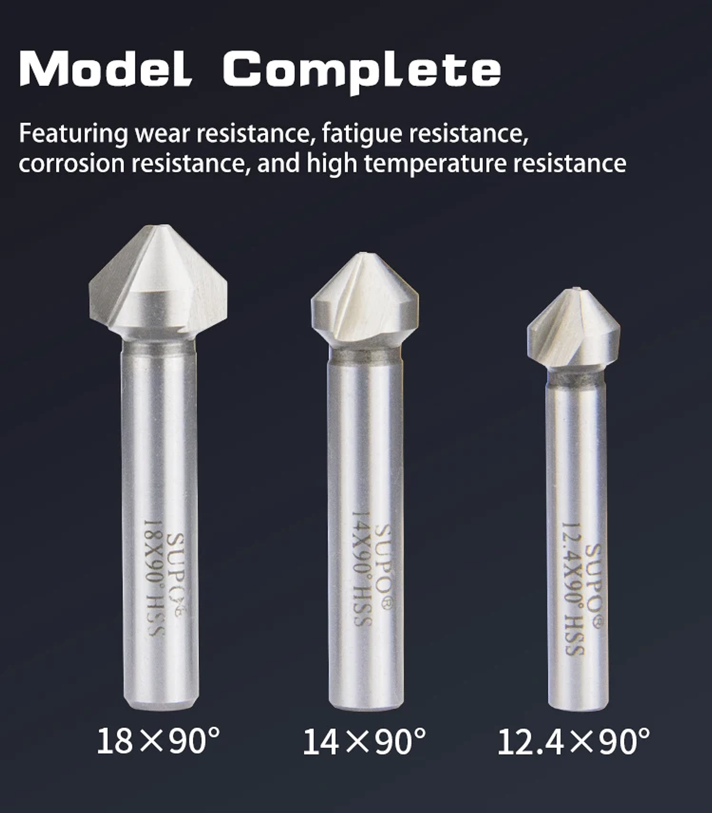 High-Speed Steel 90-Degree Chamfer Drill Bit | Straight Shank 1/3 Flute Countersink & Deburring Tool 19