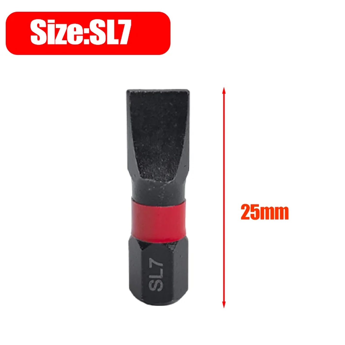 S2 Steel Slotted Impact Driver Bits | SL3–SL7 Magnetic Flat-Head Screwdriver Bit Set | High-Torque Precision Tips 12