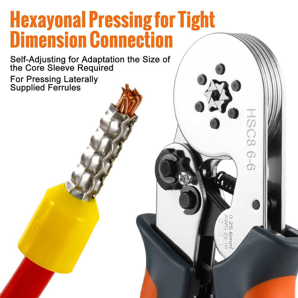 WOZOBUY Ferrule Crimping Tool | HSC8 6-4/6-6 Wire End Plier 5