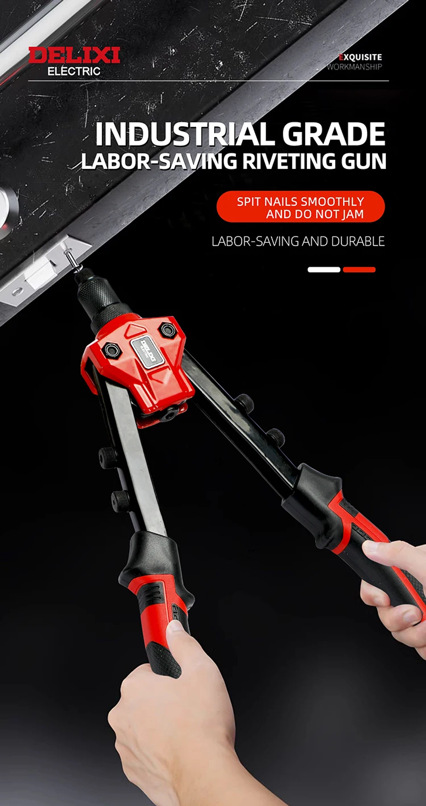 Professional Manual Rivet Gun | High-Leverage Blind Riveter for Metal Sheet & Pipe | 8