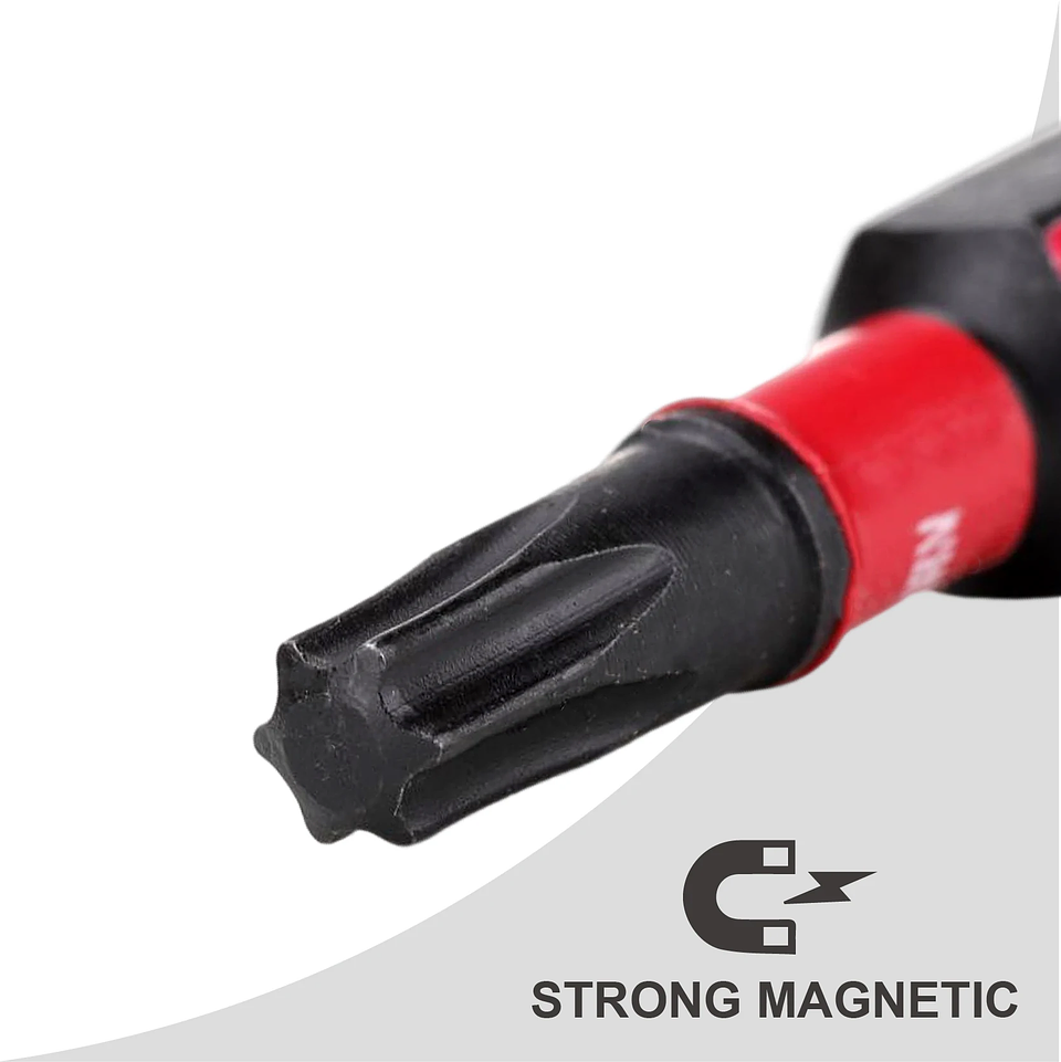 Impact Tough T25 Torx Driver Bits | 1-Inch Magnetic S2 Alloy Steel Impact Bit Set 4