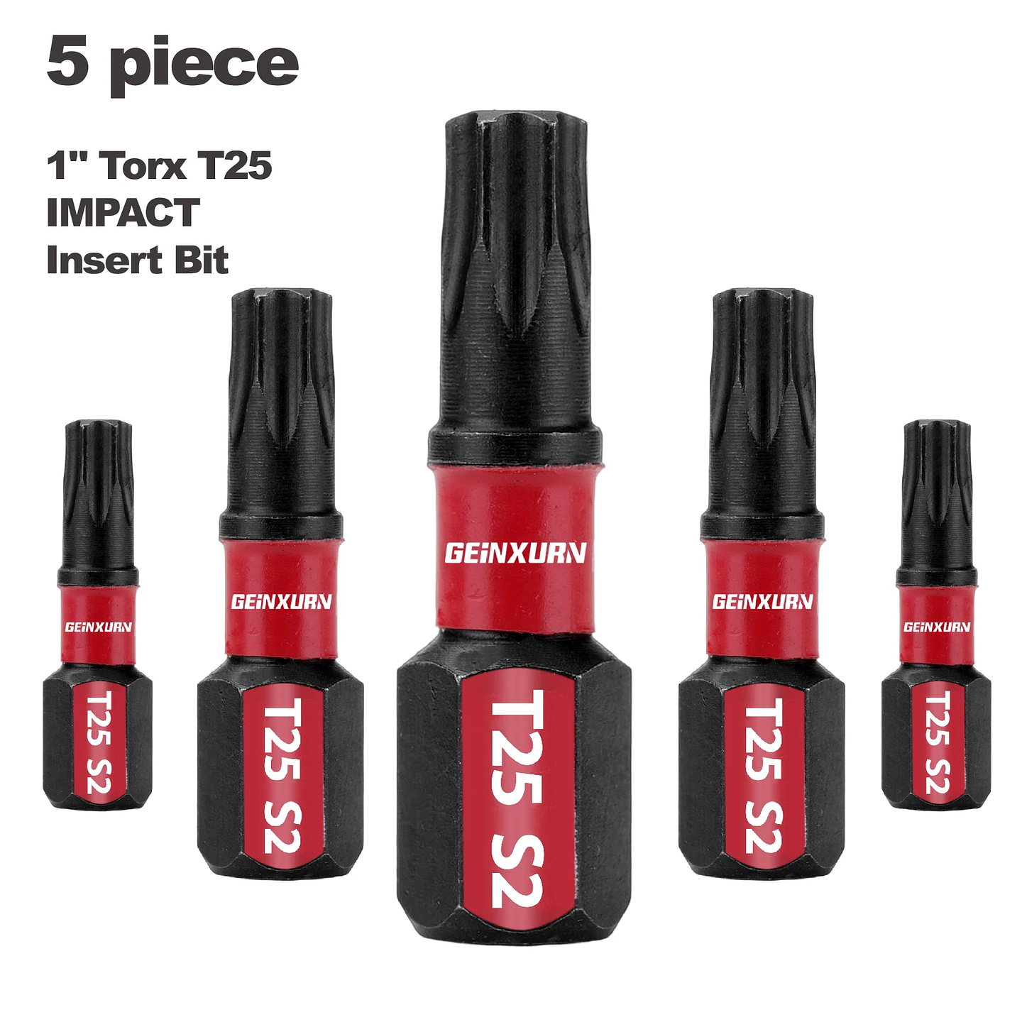 Impact Tough T25 Torx Driver Bits | 1-Inch Magnetic S2 Alloy Steel Impact Bit Set 7