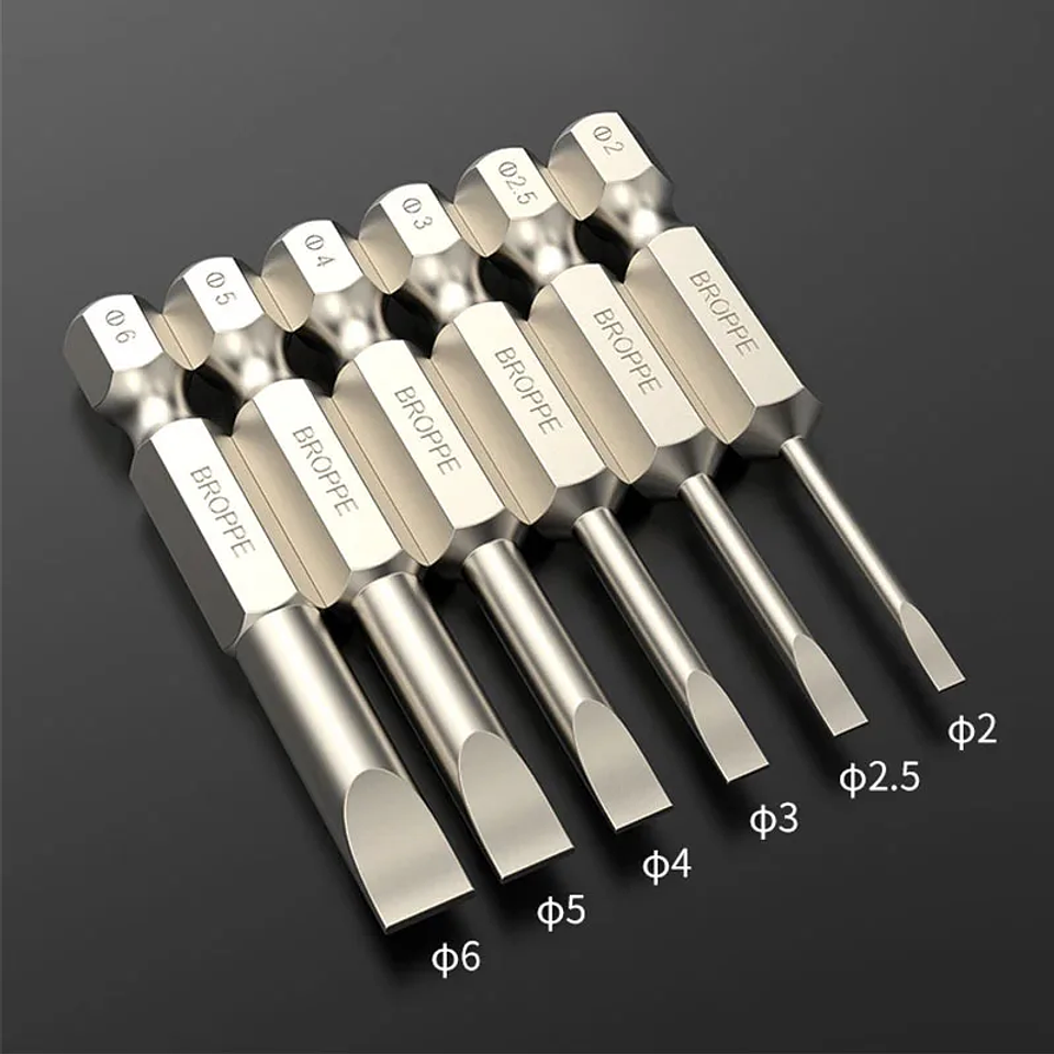 S2 Steel Magnetic Slotted Bits | 1/4